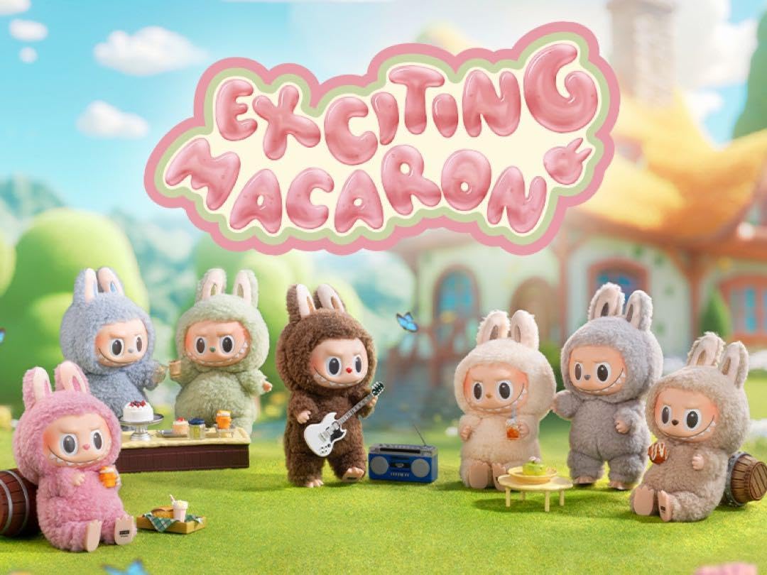 Promotional banner for the Labubu Exciting Macaron series