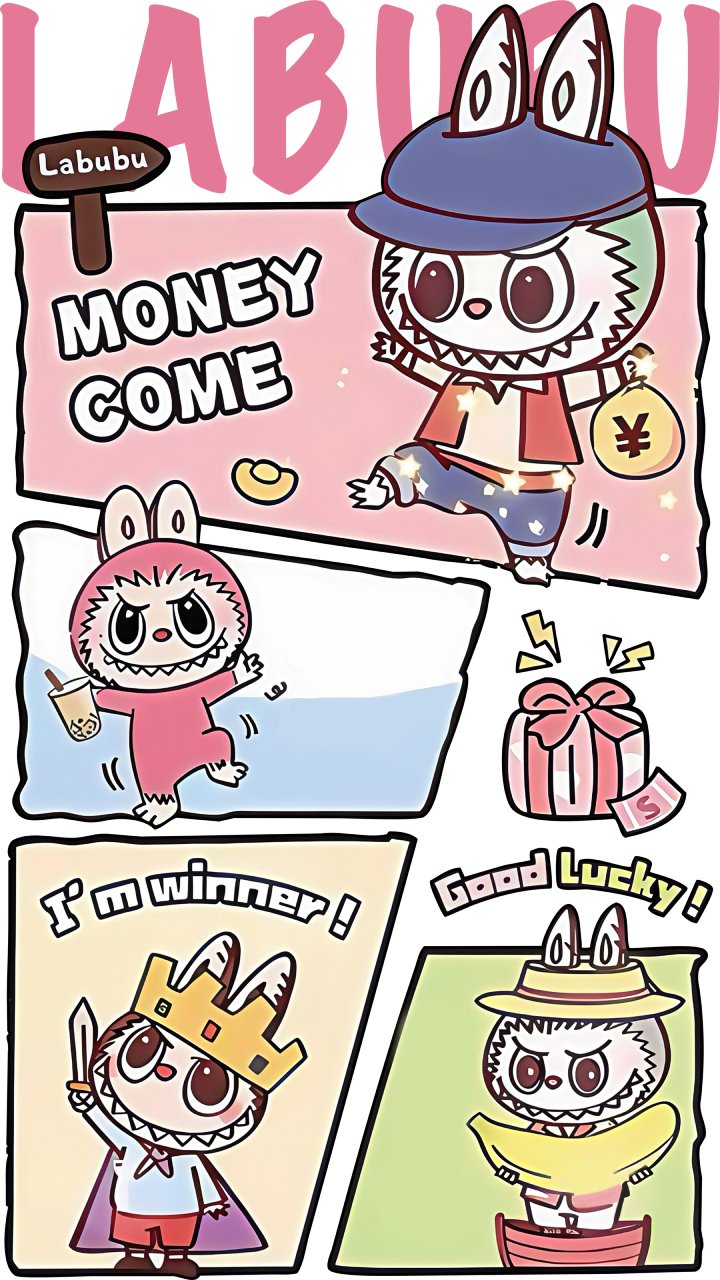 A variety of Labubu coloring pages shown